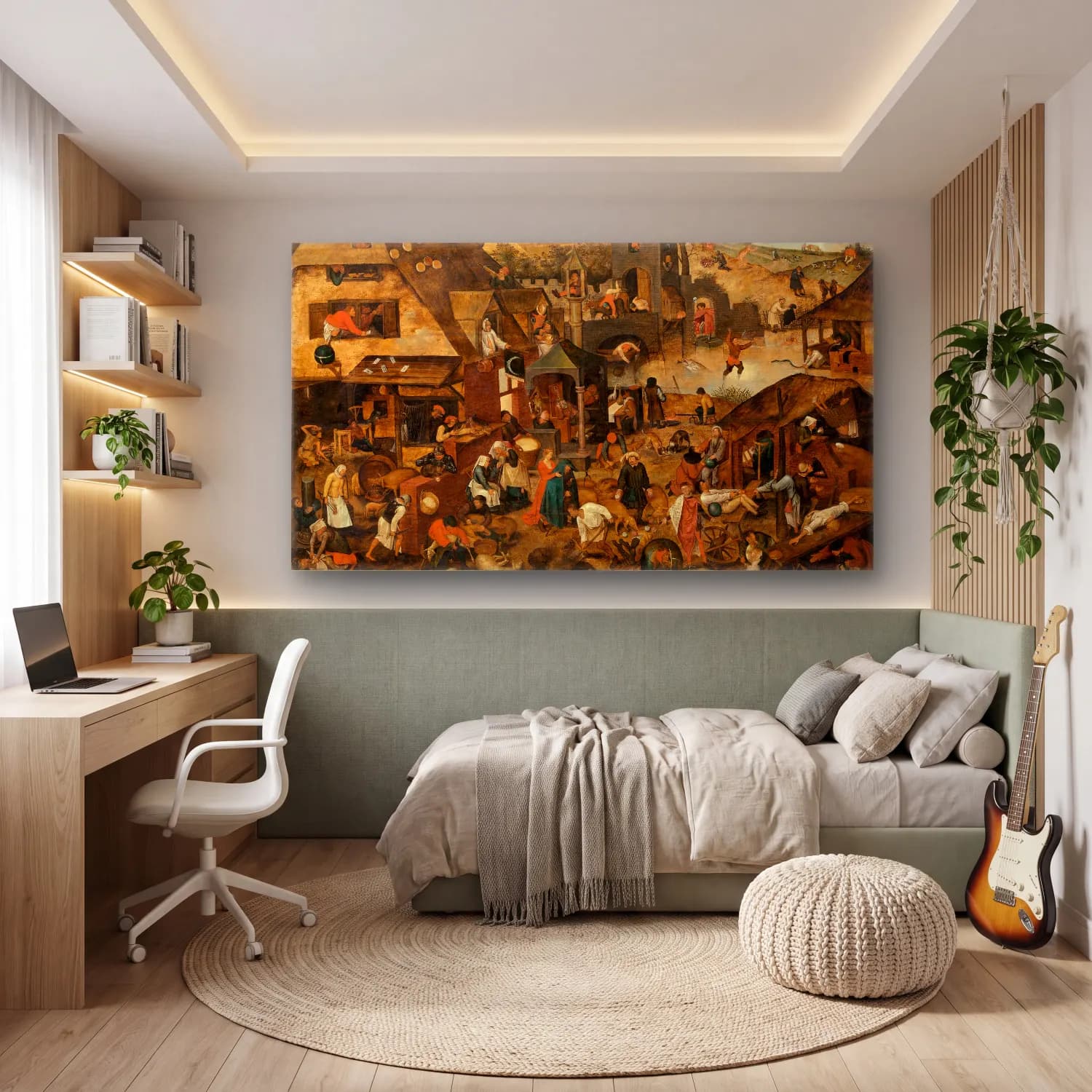 Pieter Brueghel The Younger – Proverbs cam tablo — genç odasında