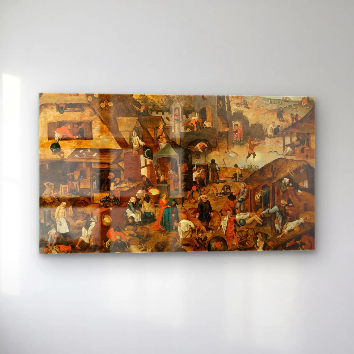 Pieter Brueghel The Younger – Proverbs cam tablo — sol açıdan görünüm