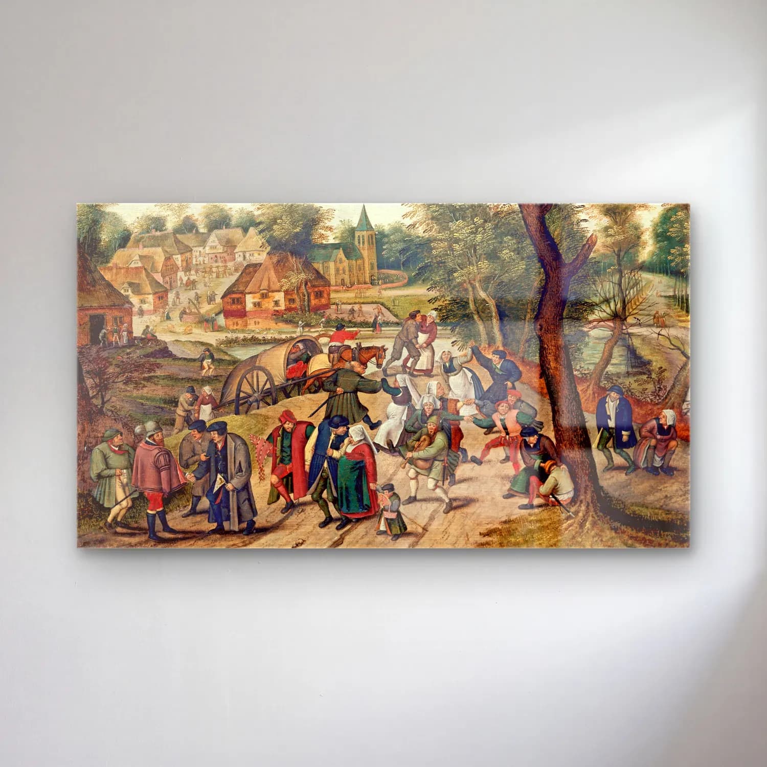 Pieter Brueghel The Younger – Return from the Kermesse cam tablo — Pieter Brueghel The Younger – Return from the Kermesse — vintage dini sahne