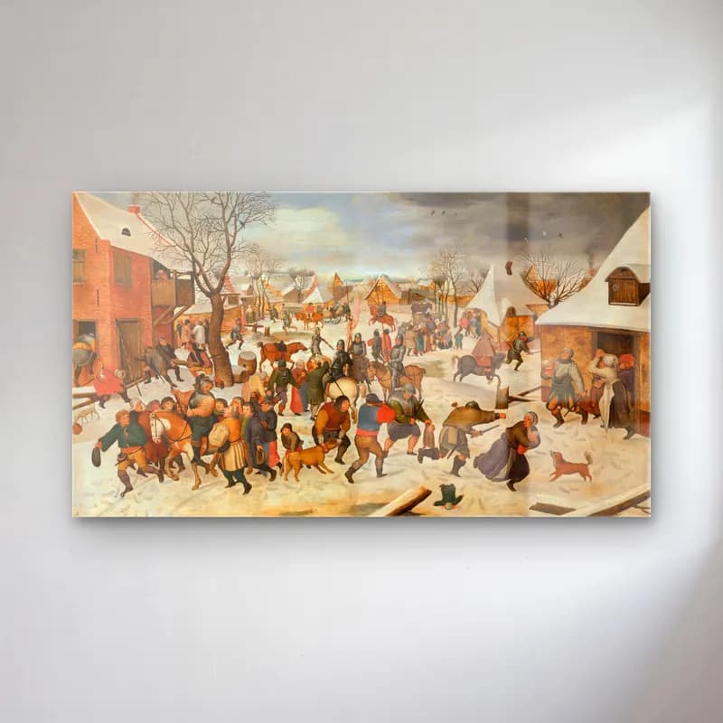 Pieter Brueghel The Younger – The Massacre of the Children at Bethlehem cam tablo — Pieter Brueghel The Younger – The Massacre of the Children at Bethlehem — yağlı boya savaş sahnesi