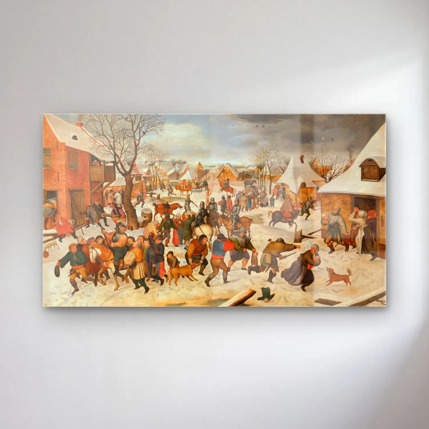 Pieter Brueghel The Younger – The Massacre of the Children at Bethlehem cam tablo — Pieter Brueghel The Younger – The Massacre of the Children at Bethlehem — yağlı boya savaş sahnesi