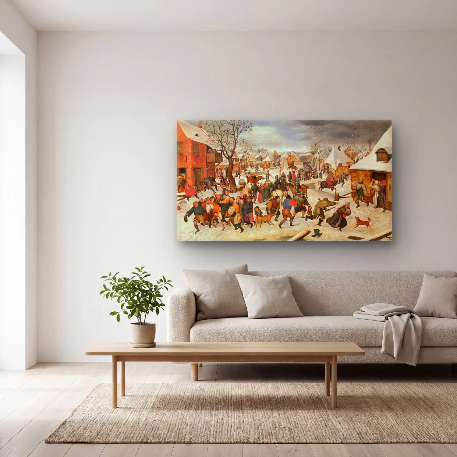 Pieter Brueghel The Younger – The Massacre of the Children at Bethlehem cam tablo — açık renk salonda