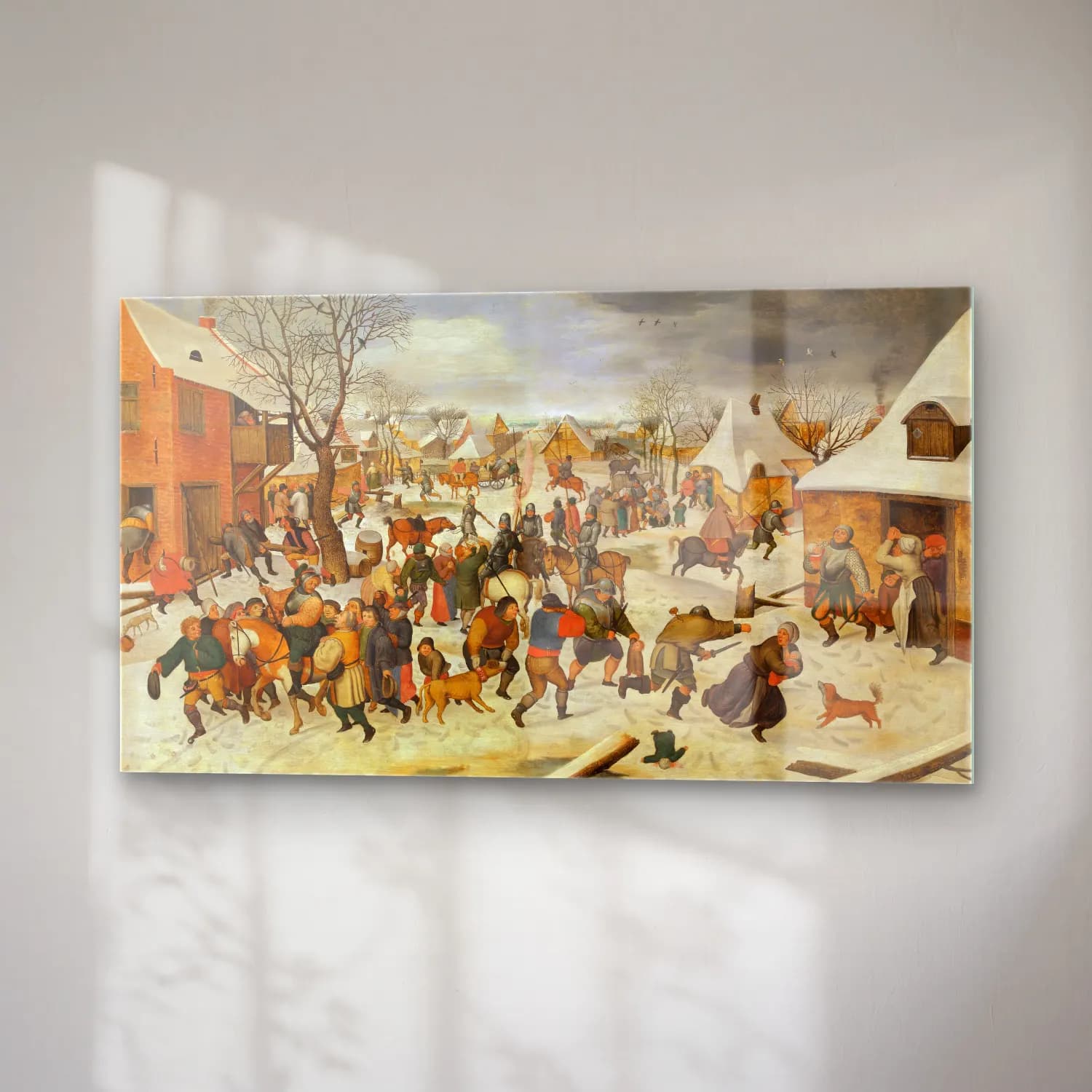 Pieter Brueghel The Younger – The Massacre of the Children at Bethlehem cam tablo — sağ açıdan görünüm
