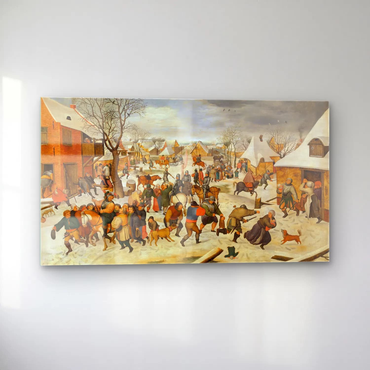 Pieter Brueghel The Younger – The Massacre of the Children at Bethlehem cam tablo — sol açıdan görünüm