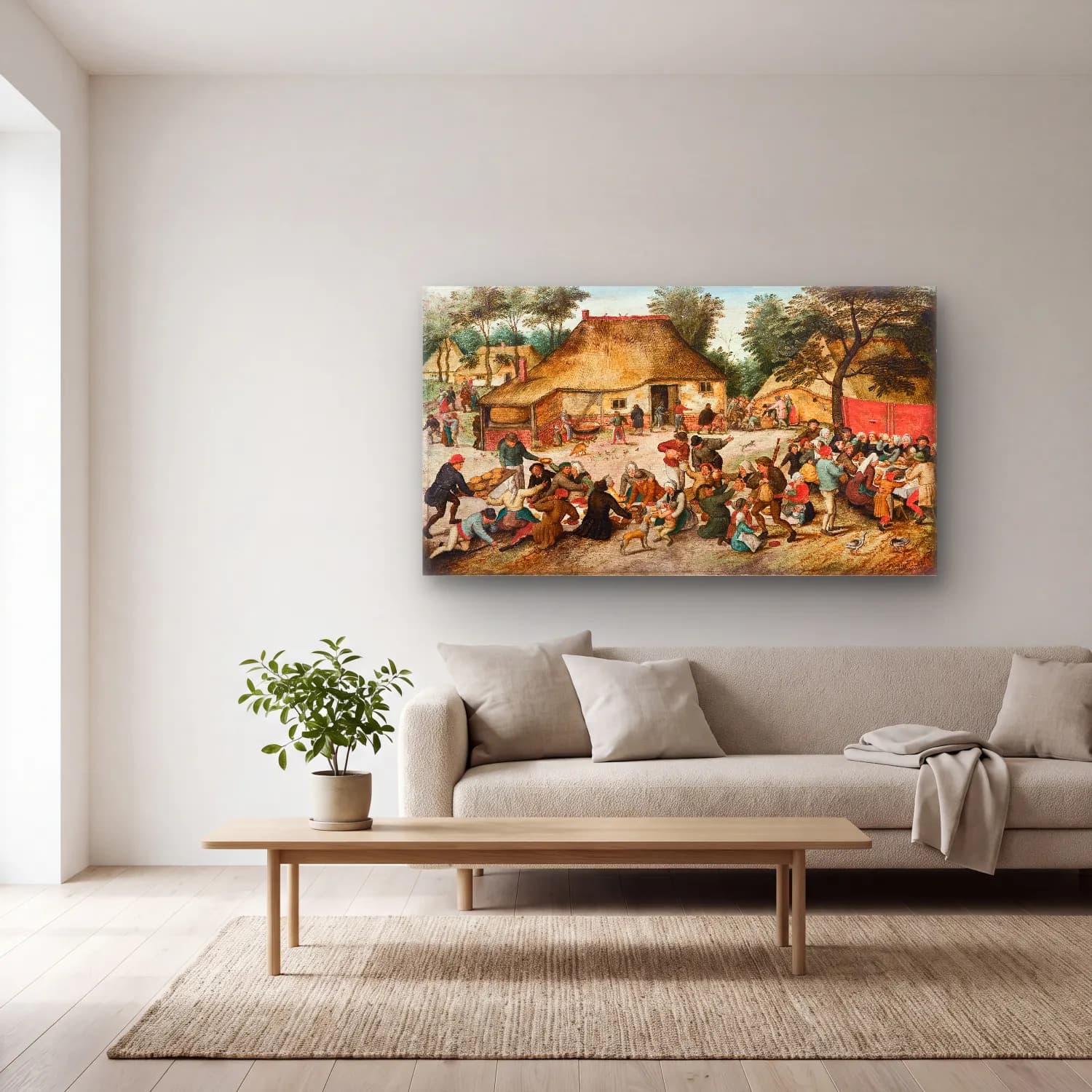 Pieter Brueghel The Younger – The Peasant Wedding cam tablo — açık renk salonda