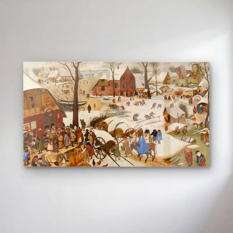 Pieter Brueghel The Younger – The People’s Census at Bethlehem cam tablo — Pieter Brueghel The Younger – The People’s Census at Bethlehem — yağlı boya karlı kış manzarası