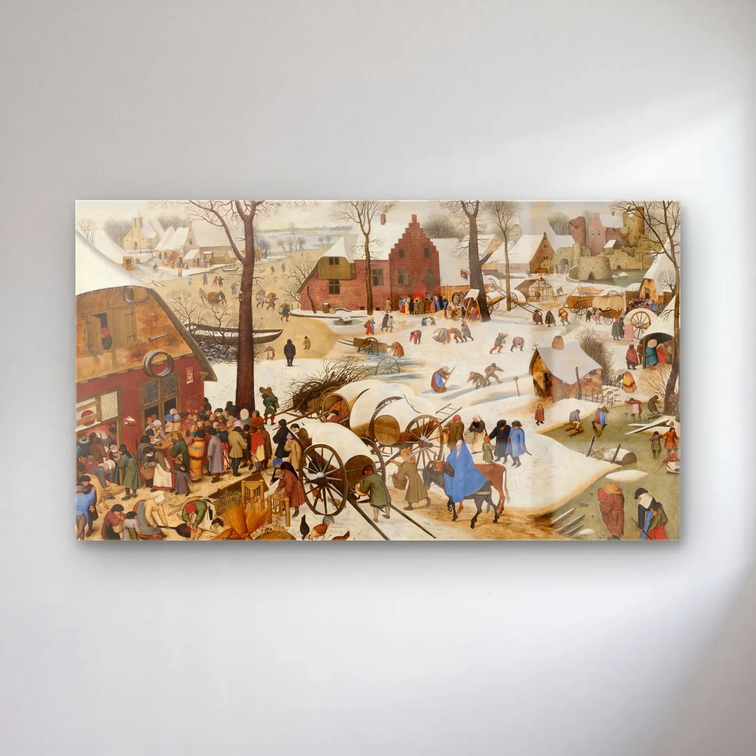 Pieter Brueghel The Younger – The People’s Census at Bethlehem cam tablo — Pieter Brueghel The Younger – The People’s Census at Bethlehem — yağlı boya karlı kış manzarası