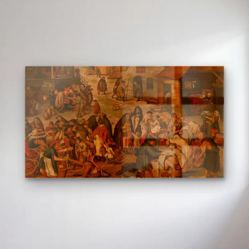 Pieter Brueghel The Younger – The Seven Acts of Mercy cam tablo — Pieter Brueghel The Younger – The Seven Acts of Mercy — yağlı boya dini sahne