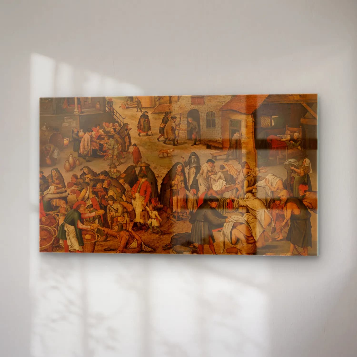 Pieter Brueghel The Younger – The Seven Acts of Mercy cam tablo — sağ açıdan görünüm