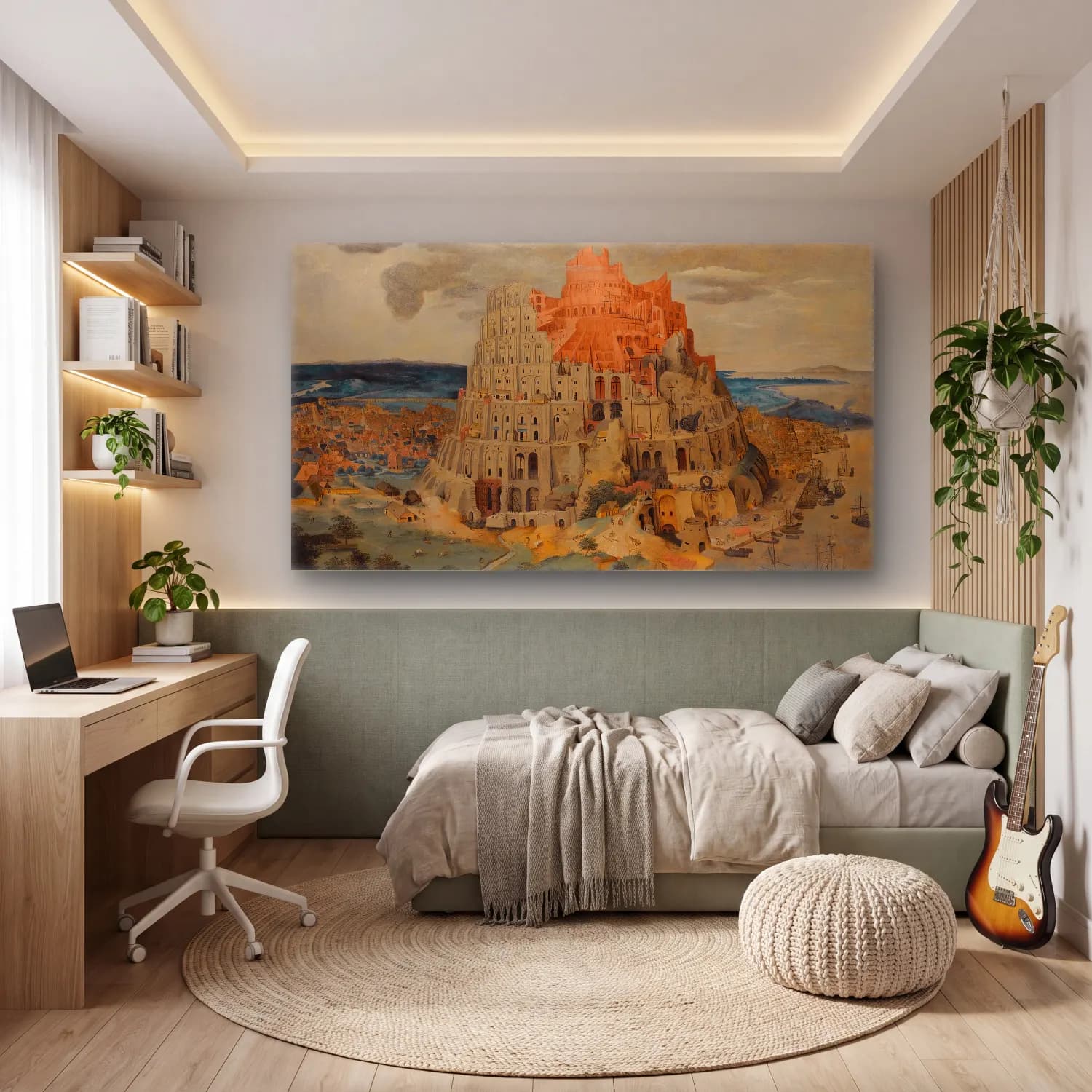 Pieter Brueghel The Younger – The Tower Of Babel cam tablo — genç odasında