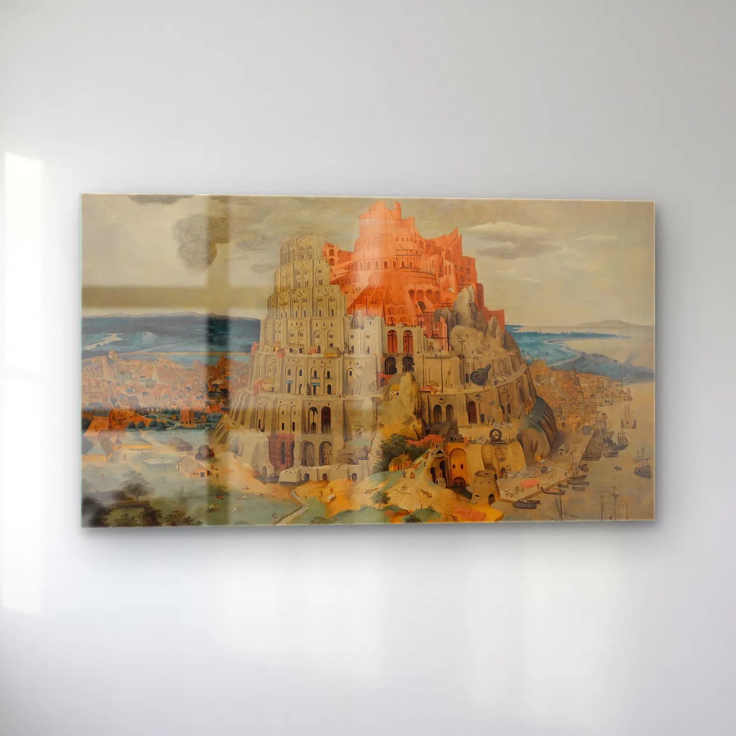 Pieter Brueghel The Younger – The Tower Of Babel cam tablo — sol açıdan görünüm