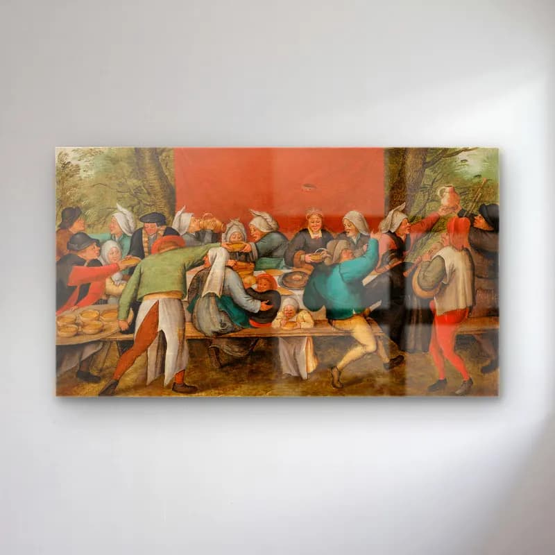 Pieter Brueghel The Younger – The Wedding Feast cam tablo — Pieter Brueghel The Younger – The Wedding Feast — vintage dini sahne