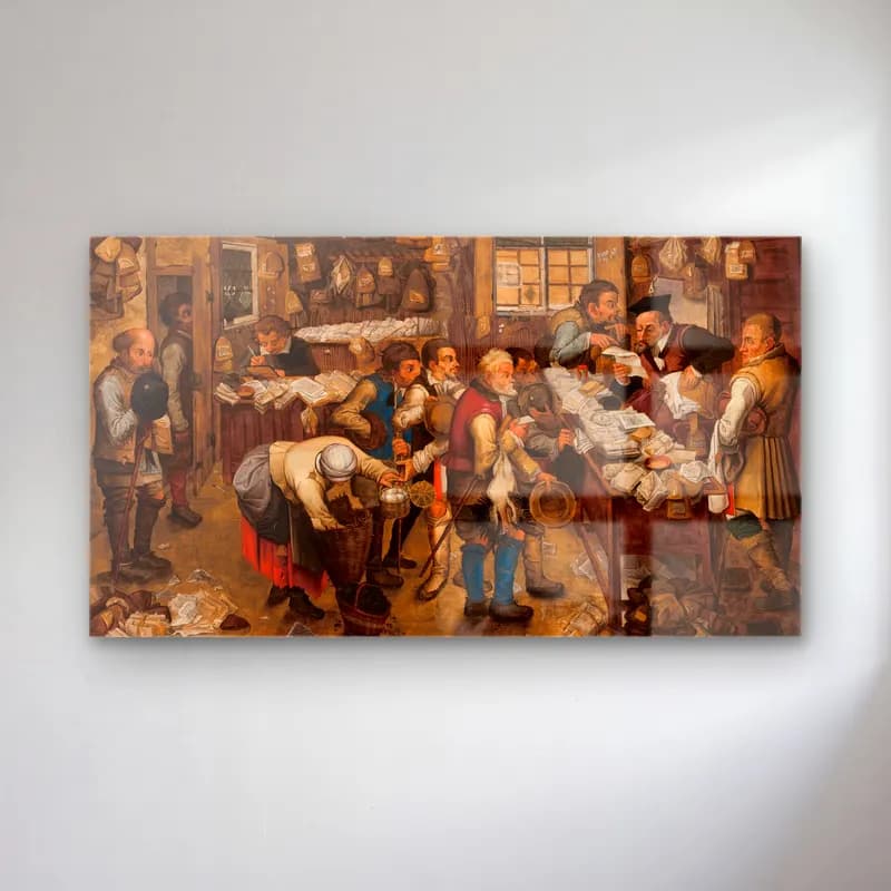 Pieter Brueghel The Younger – The tax-collector’s office cam tablo — Pieter Brueghel The Younger – The tax-collector’s office — vintage çiçek pazarı