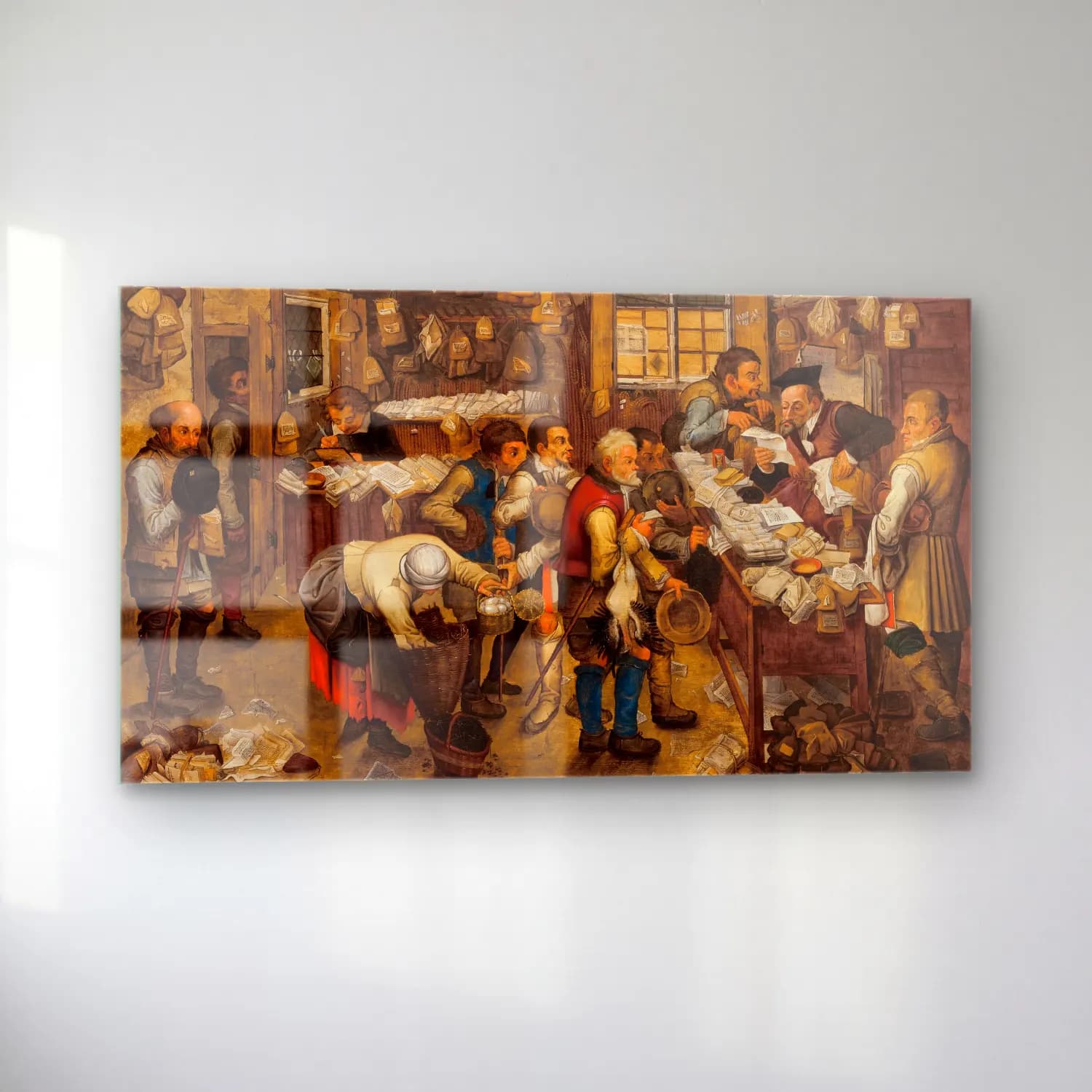 Pieter Brueghel The Younger – The tax-collector’s office cam tablo — sol açıdan görünüm
