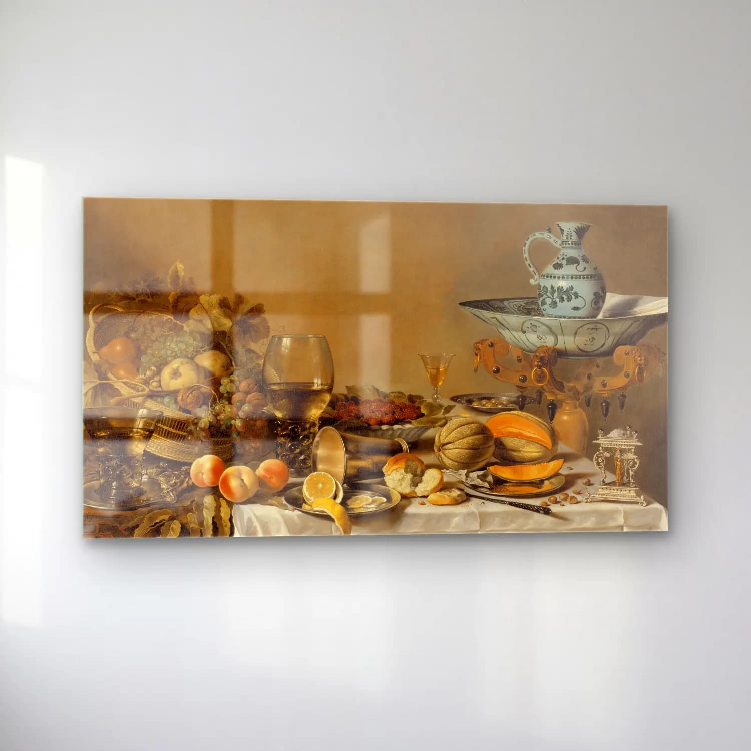 Pieter Claesz – Still Life – Bej Tonlar cam tablo — sol açıdan görünüm