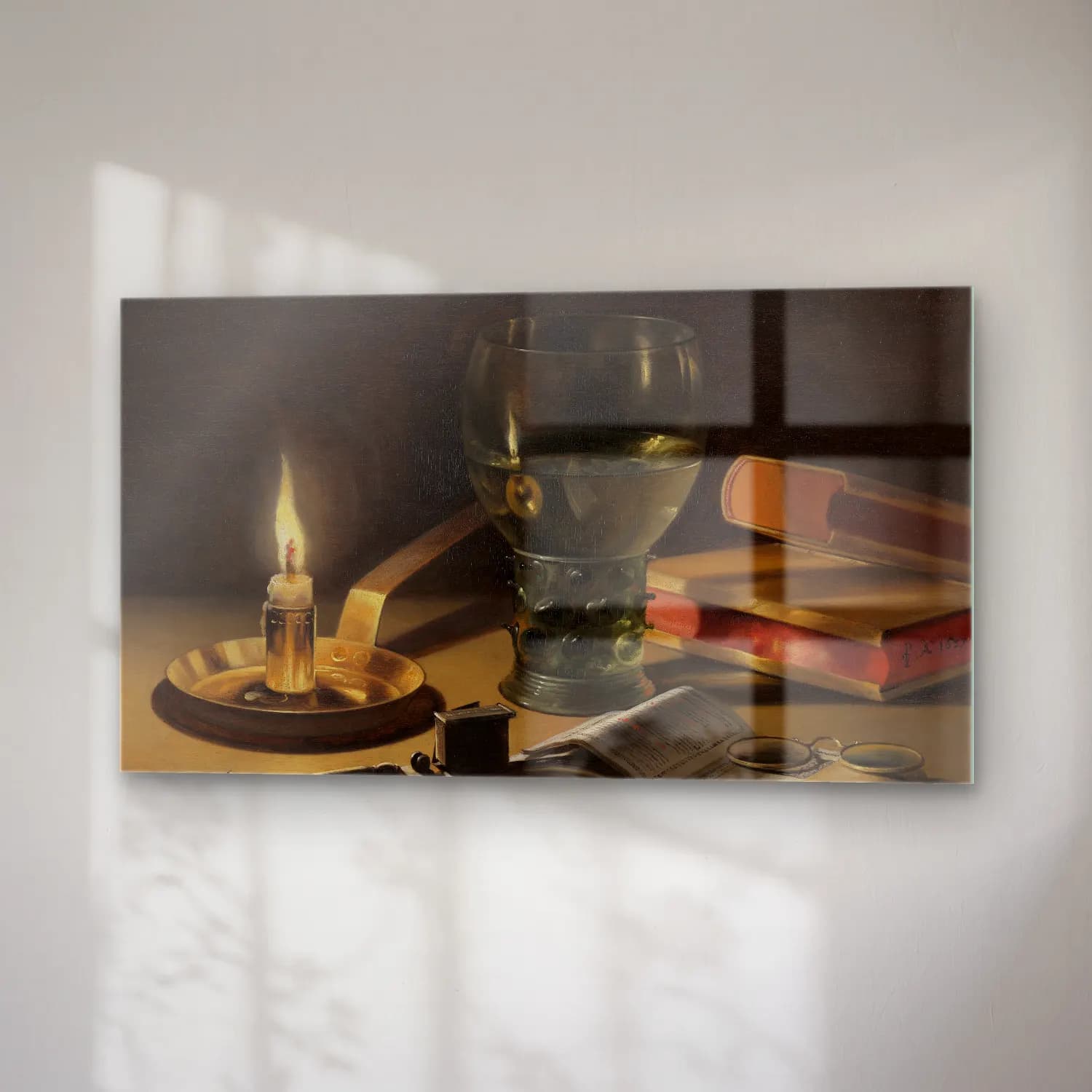 Pieter Claesz – Still Life with Lighted Candle cam tablo — sağ açıdan görünüm