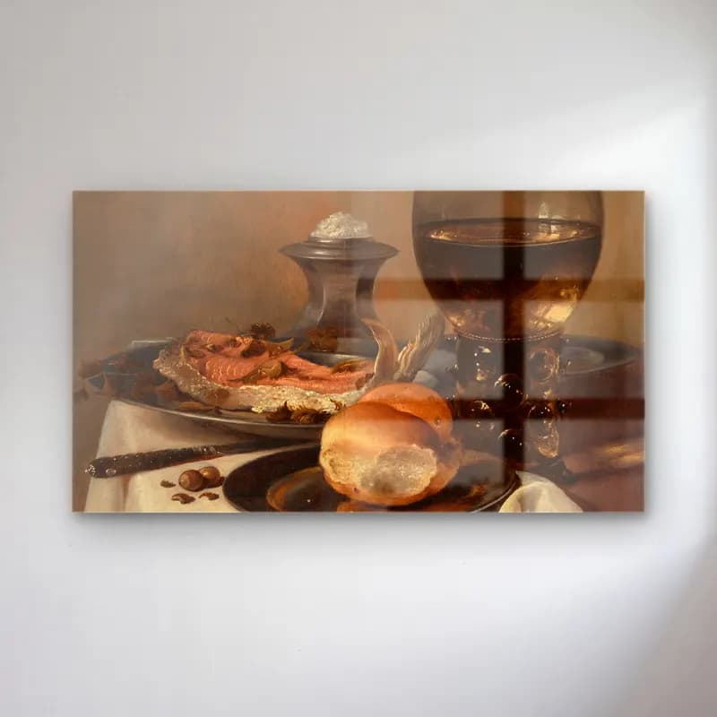 Pieter Claesz – Still Life with a Salt cam tablo — Pieter Claesz – Still Life with a Salt — yağlı boya ekmek ve pastalar