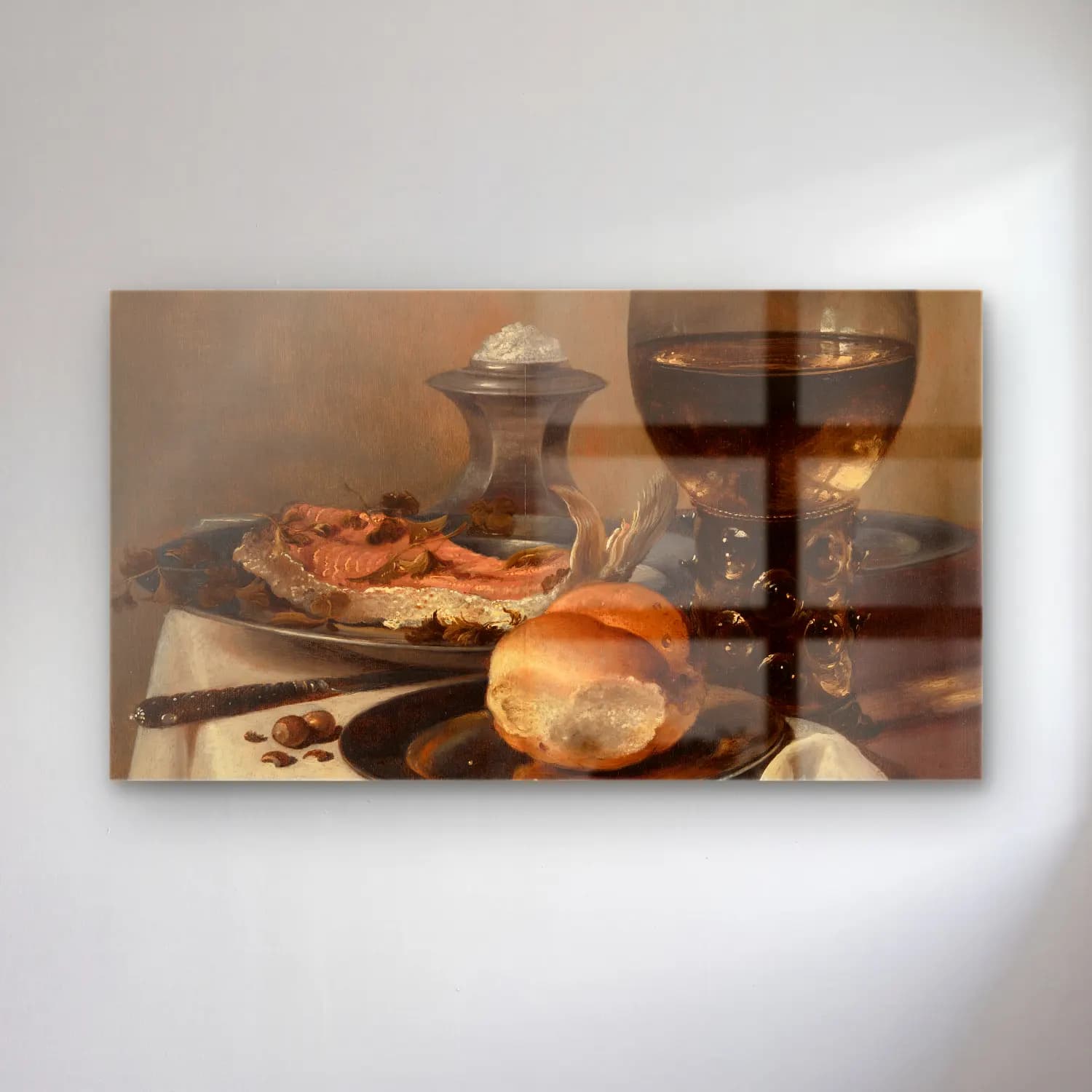 Pieter Claesz – Still Life with a Salt cam tablo — Pieter Claesz – Still Life with a Salt — yağlı boya ekmek ve pastalar