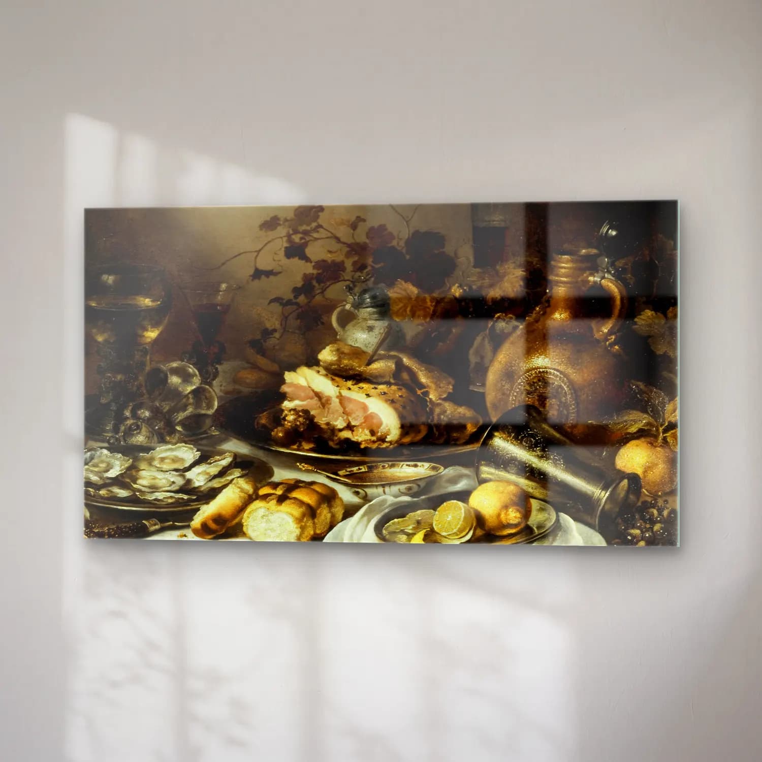 Pieter Claesz – Still life with ham cam tablo — sağ açıdan görünüm
