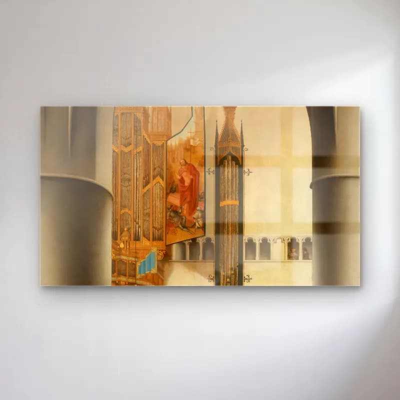 Pieter Jansz Saenredam – Interior of the Church of St Bavo in Haarlem cam tablo — Pieter Jansz Saenredam – Interior of the Church of St Bavo in Haarlem — vintage dini sahne