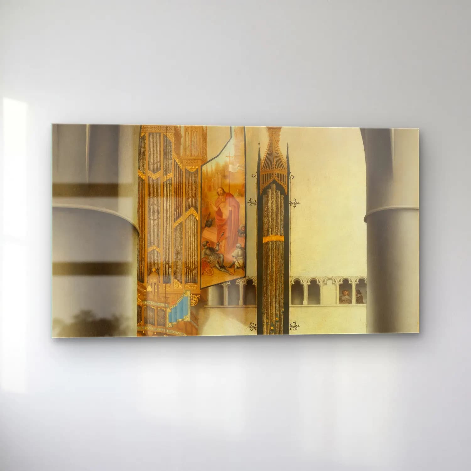 Pieter Jansz Saenredam – Interior of the Church of St Bavo in Haarlem cam tablo — sol açıdan görünüm