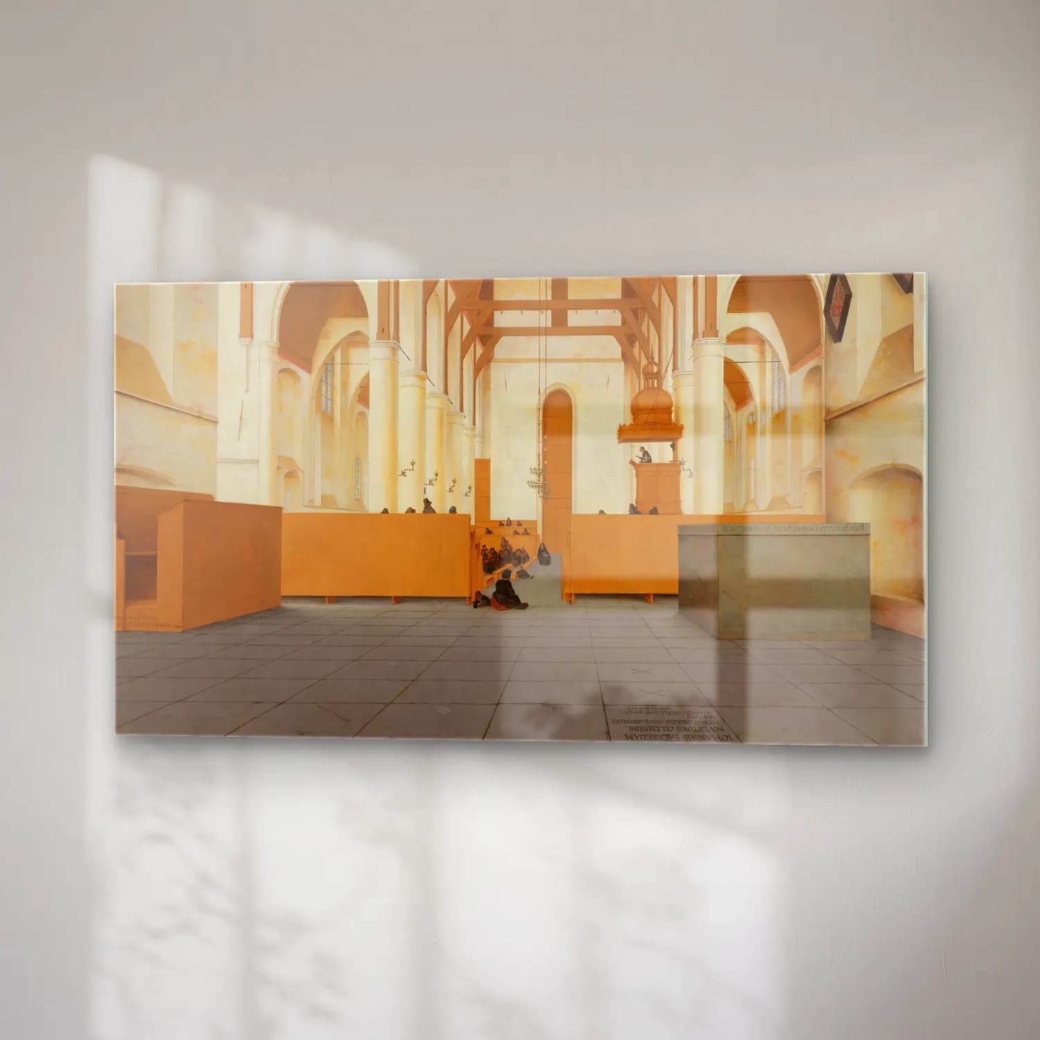 Pieter Jansz Saenredam – Interior of the Sint-Odulphuskerk in Assendelft cam tablo — sağ açıdan görünüm