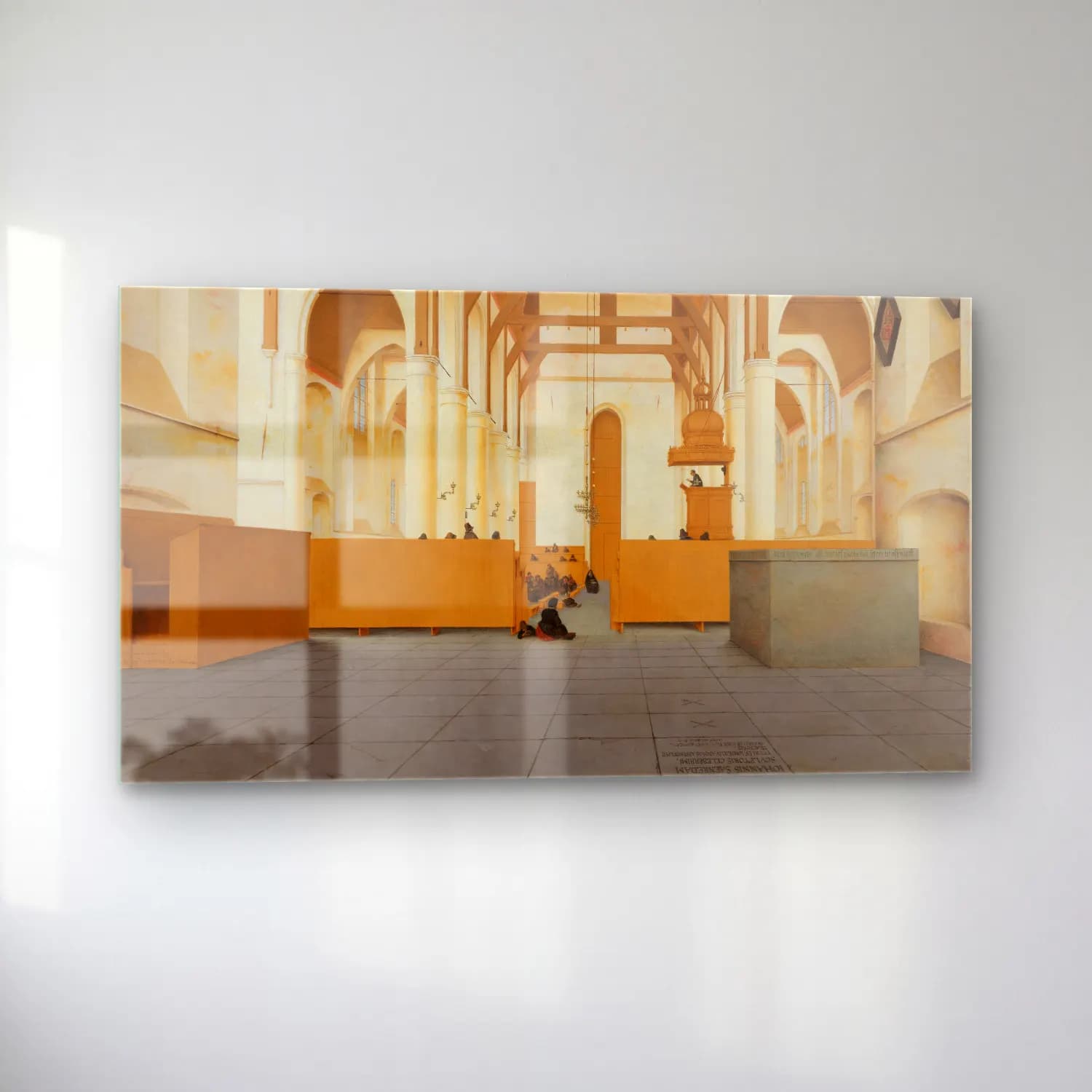 Pieter Jansz Saenredam – Interior of the Sint-Odulphuskerk in Assendelft cam tablo — sol açıdan görünüm