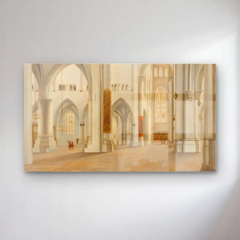 Pieter Jansz Saenredam – The Interior of Saint Bavo, Haarlem cam tablo — Pieter Jansz Saenredam – The Interior of Saint Bavo, Haarlem — yağlı boya katedral