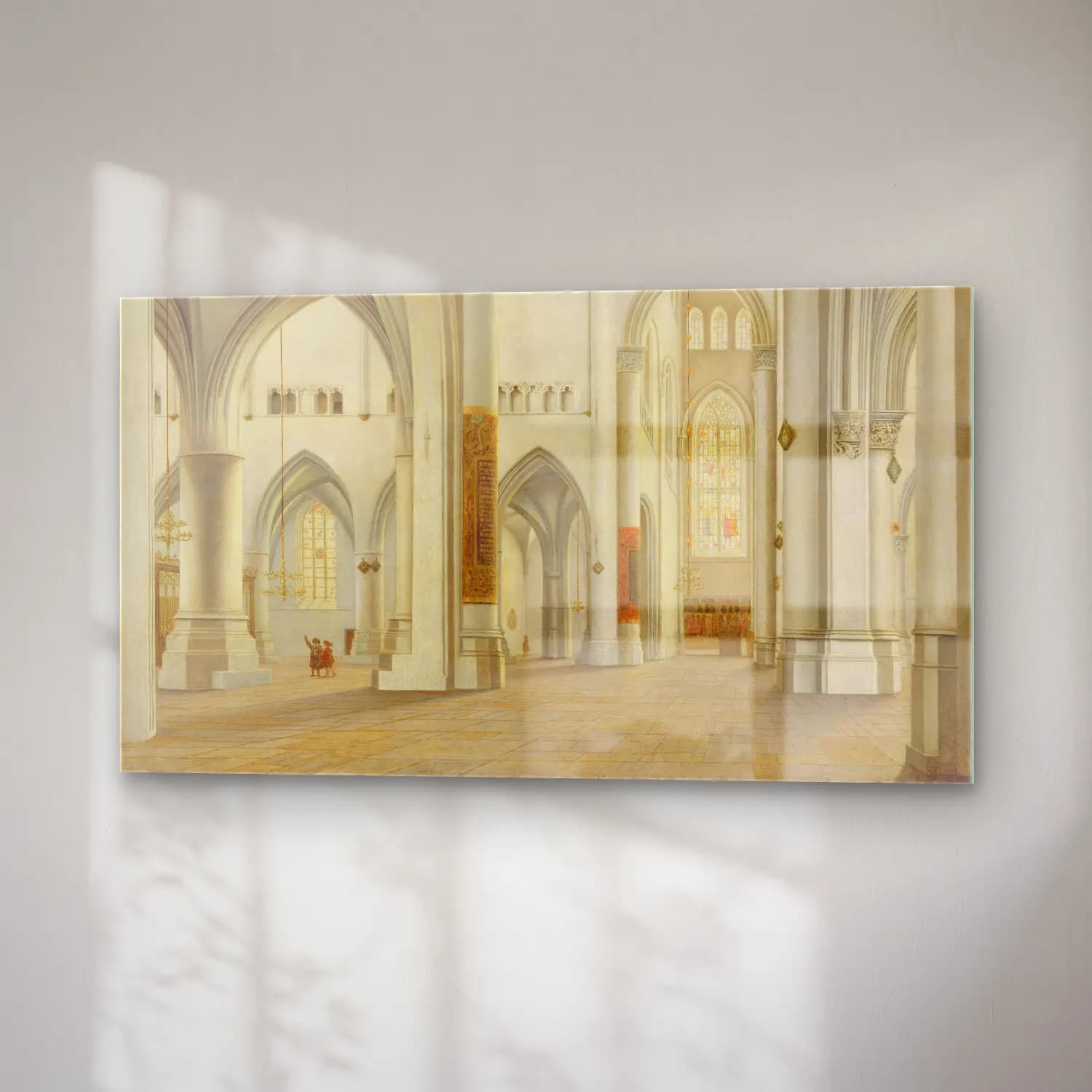 Pieter Jansz Saenredam – The Interior of Saint Bavo, Haarlem cam tablo — sağ açıdan görünüm
