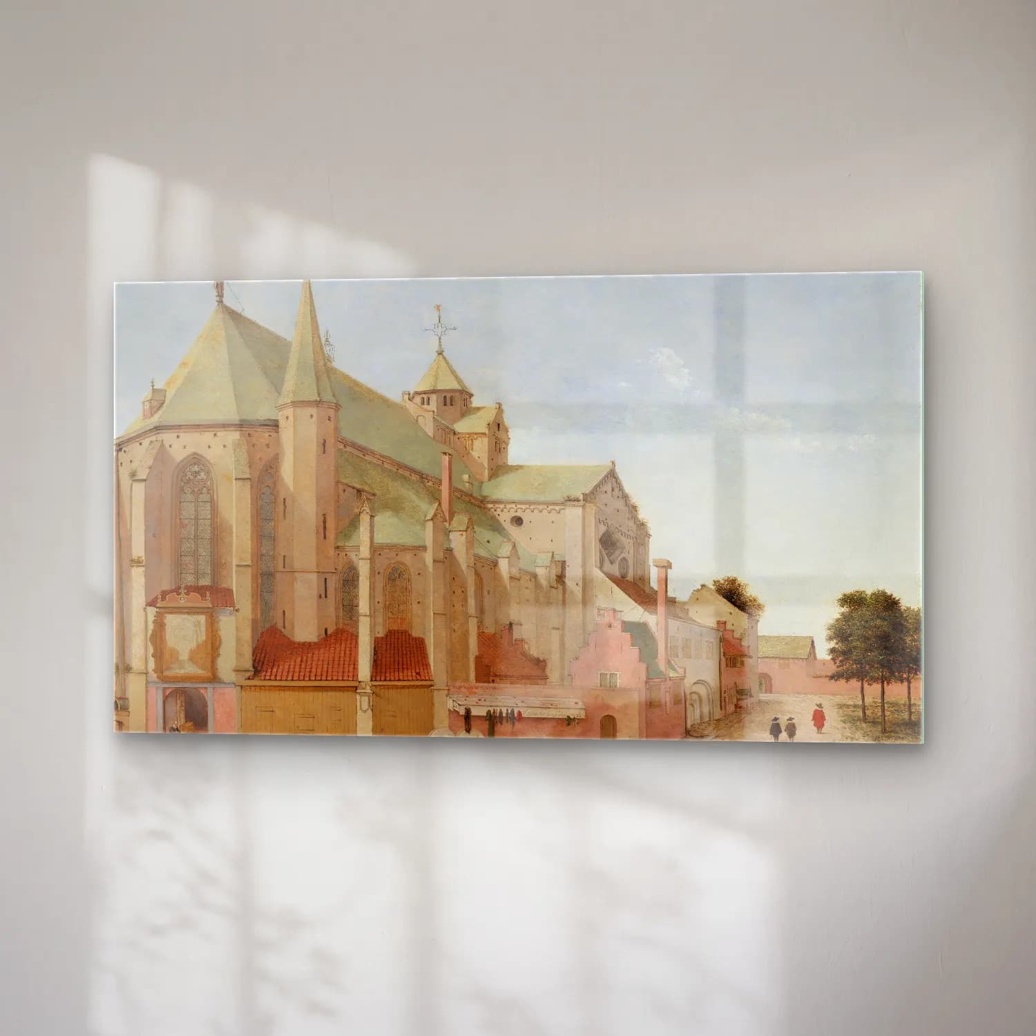Pieter Jansz Saenredam – The Mariaplaats with the Mariakerk in Utrecht cam tablo — sağ açıdan görünüm