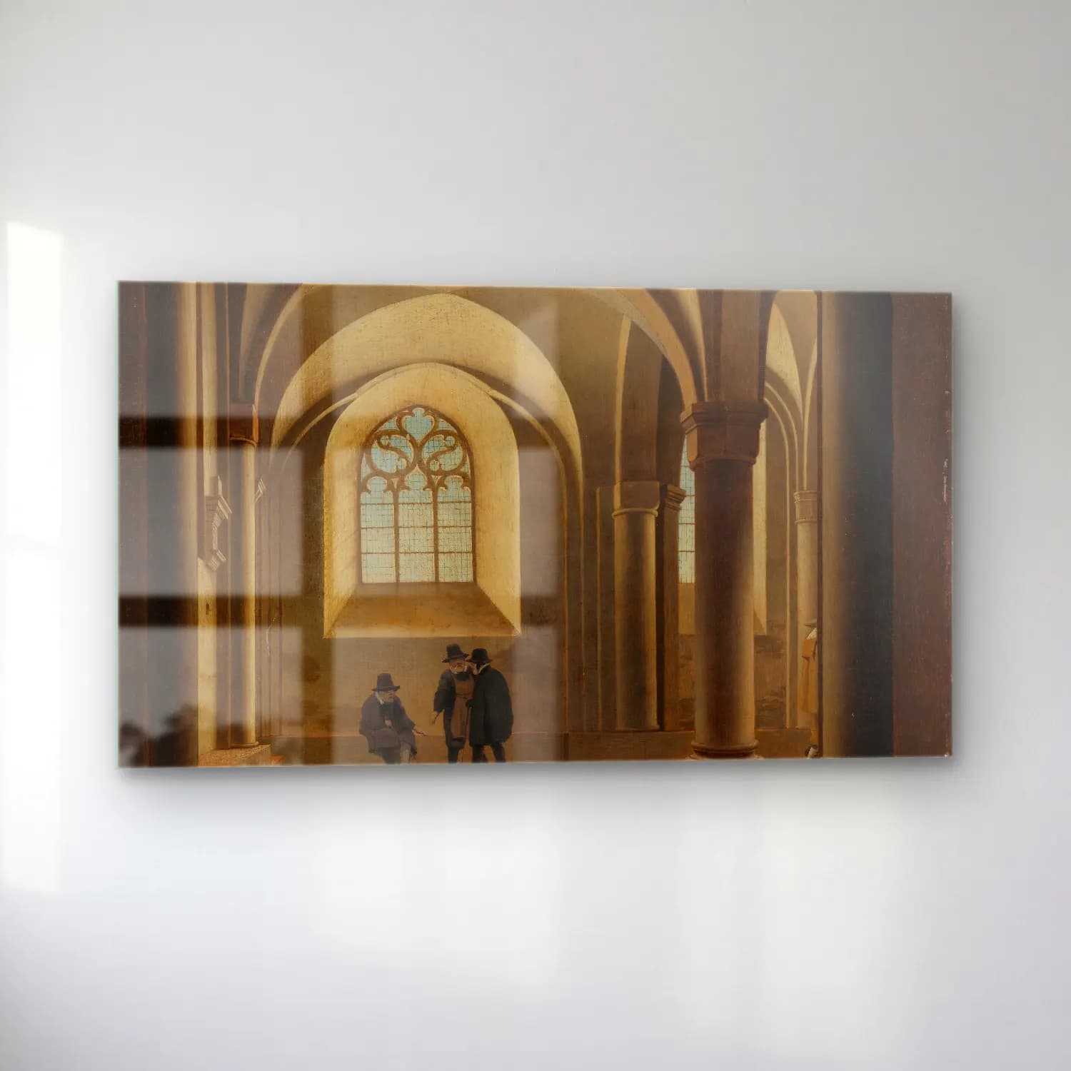 Pieter Jansz Saenredam – The westernmost bays of the south aisle of the Mariakerk in… cam tablo — sol açıdan görünüm