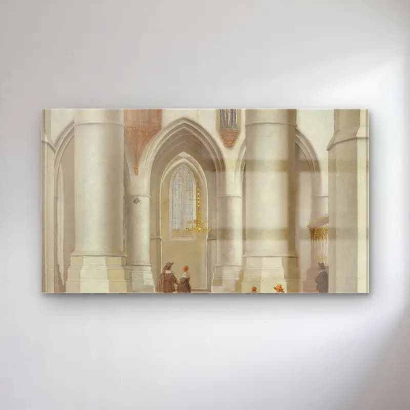 Pieter Jansz Saenredam – View of the interior of the St. Bavo Church in Haarlem cam tablo — Pieter Jansz Saenredam – View of the interior of the St. Bavo Church in Haarlem — yağlı boya katedral