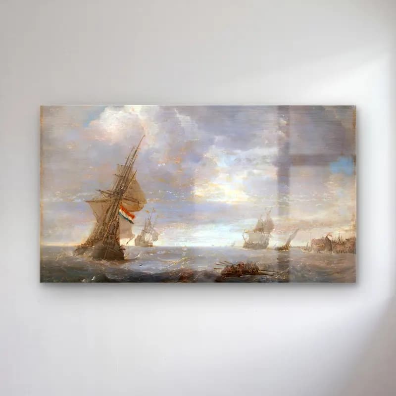 Jan Porcellis – Seascape cam tablo — Jan Porcellis – Seascape — yağlı boya yelkenliler