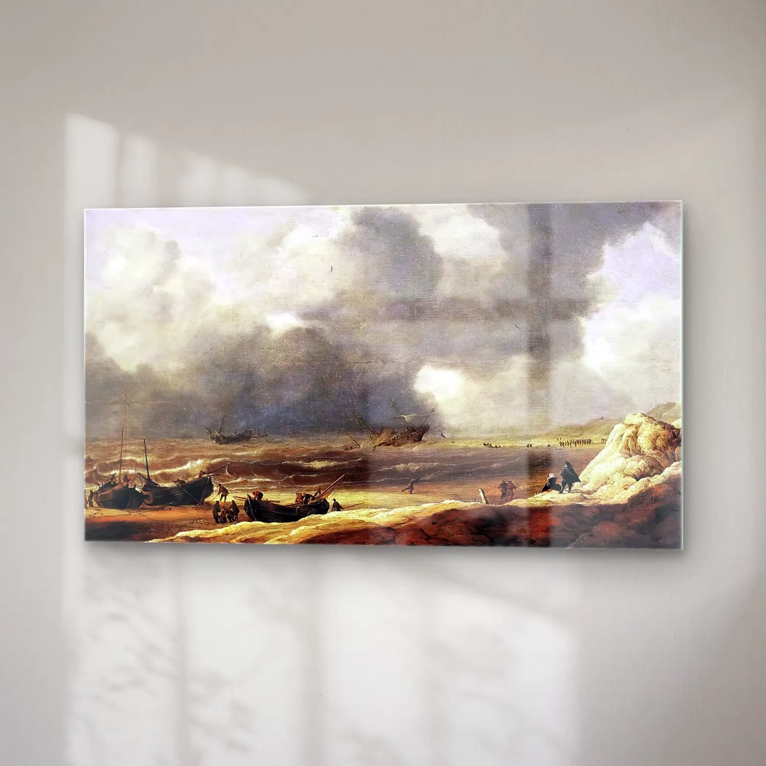 Jan Porcellis – Shipwreck on a Beach cam tablo — sağ açıdan görünüm