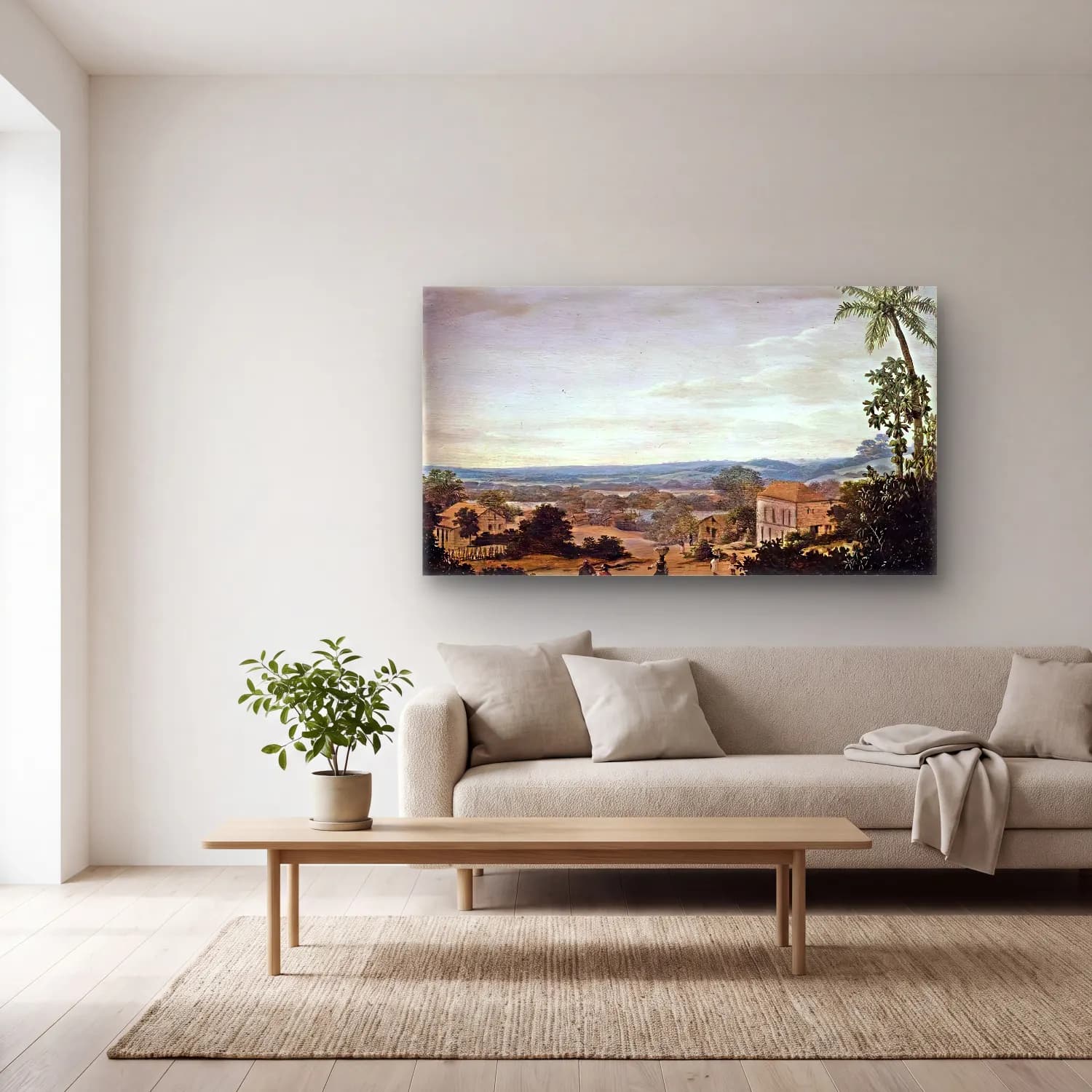 Frans Post – A Brazilian Landscape cam tablo — açık renk salonda