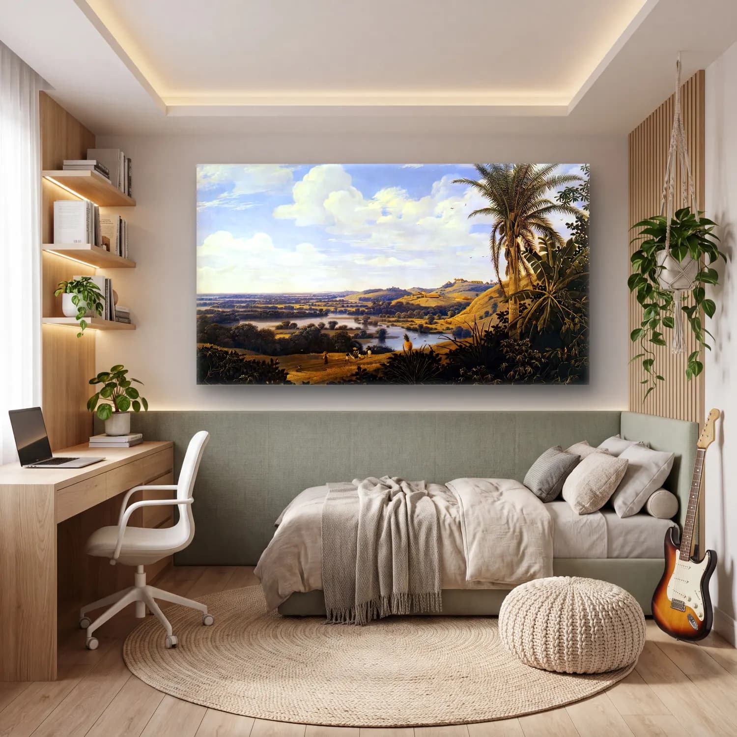 Frans Post – Brazilian Landscape with Anteater cam tablo — genç odasında