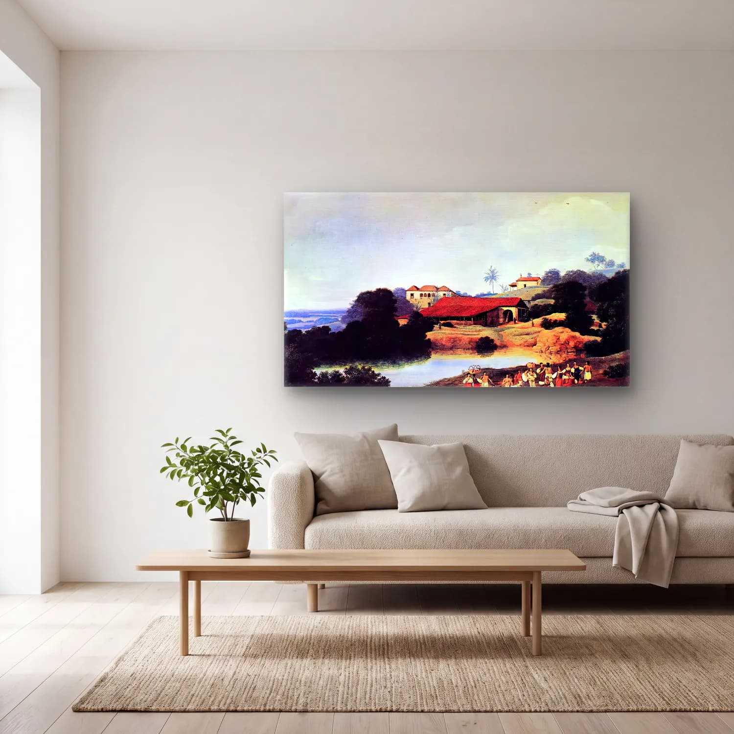 Frans Post – Hacienda cam tablo — açık renk salonda
