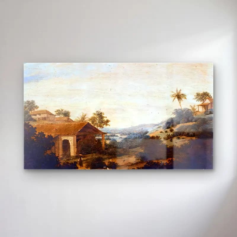 Frans Post – Landscape in Brazil cam tablo — Frans Post – Landscape in Brazil — yağlı boya kır evi