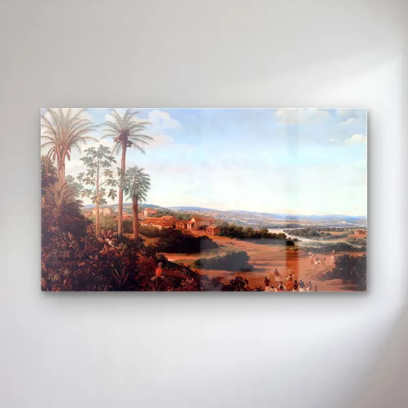 Frans Post – The Home of a Labrador in Brazil cam tablo — Frans Post – The Home of a Labrador in Brazil — yağlı boya i̇talyan sahili