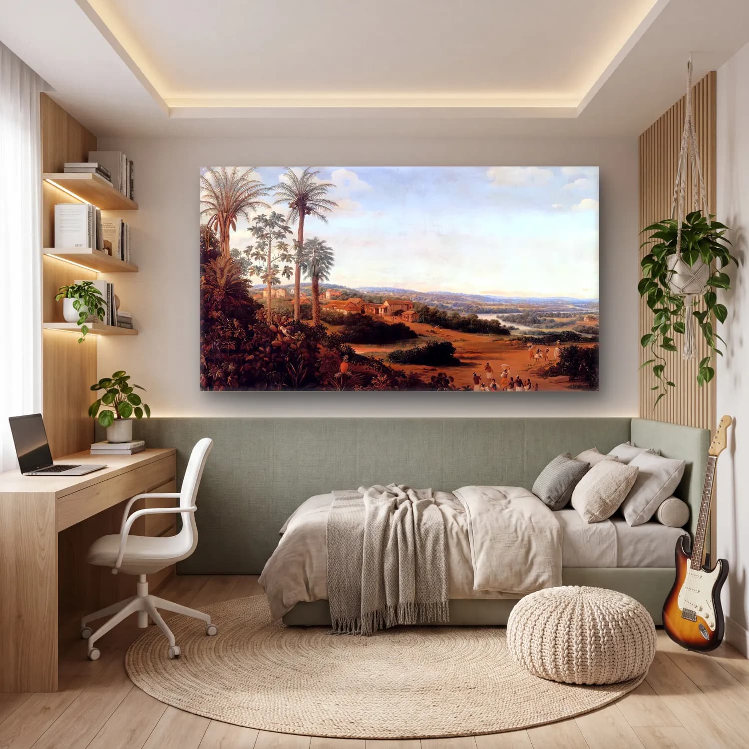 Frans Post – The Home of a Labrador in Brazil cam tablo — genç odasında