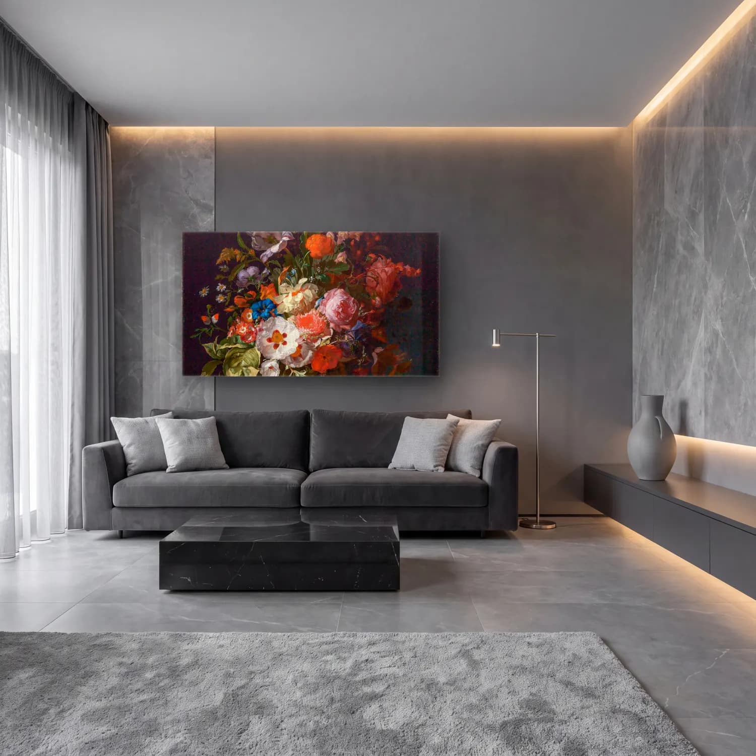 Rachel Ruysch – Blumenstrauß cam tablo — lüks salon duvarında