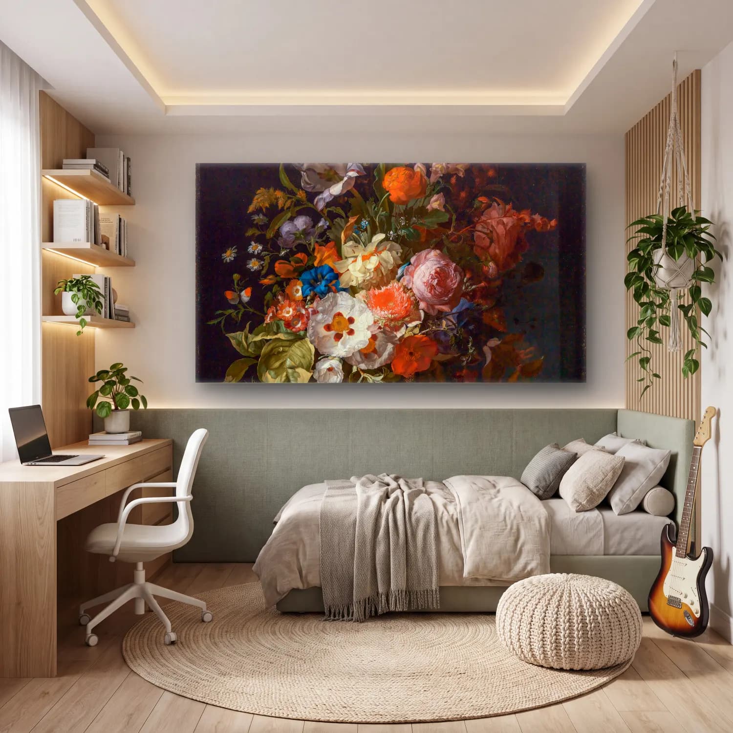 Rachel Ruysch – Blumenstrauß cam tablo — genç odasında