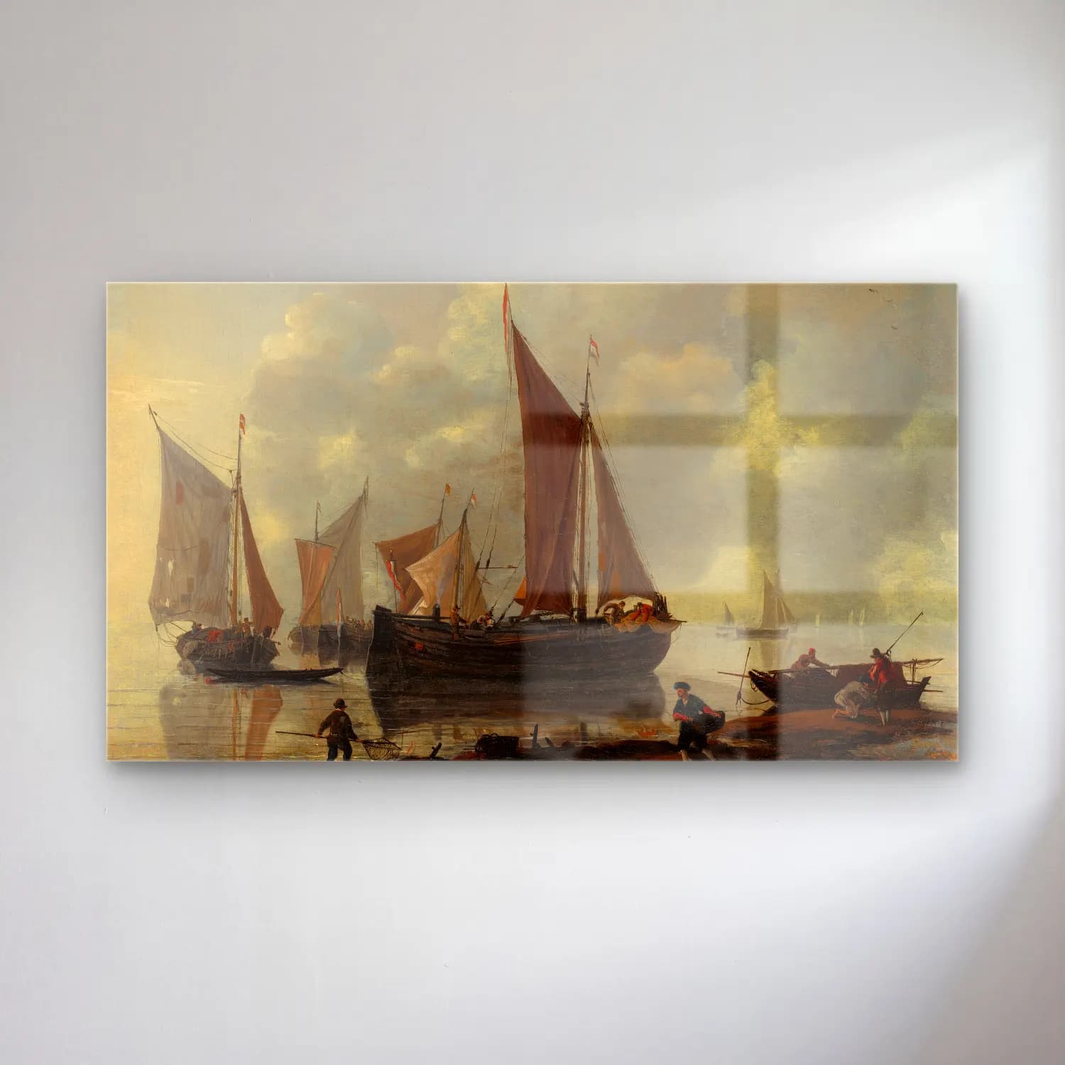 Reinier Nooms – Coast Scene (mid–17th century) cam tablo — Reinier Nooms – Coast Scene (mid–17th century) — yağlı boya yelkenliler