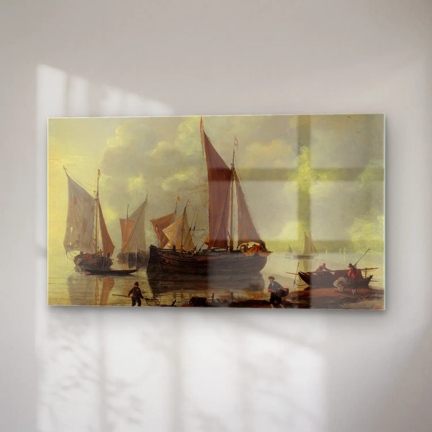 Reinier Nooms – Coast Scene (mid–17th century) cam tablo — sağ açıdan görünüm