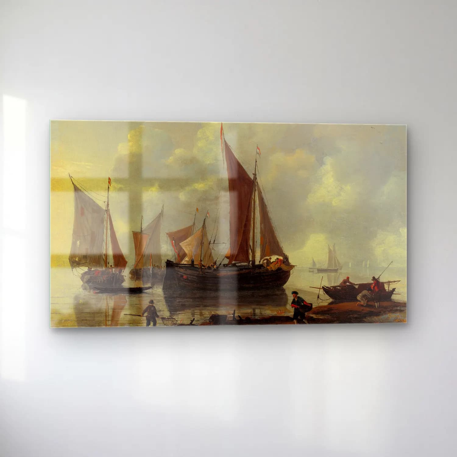 Reinier Nooms – Coast Scene (mid–17th century) cam tablo — sol açıdan görünüm