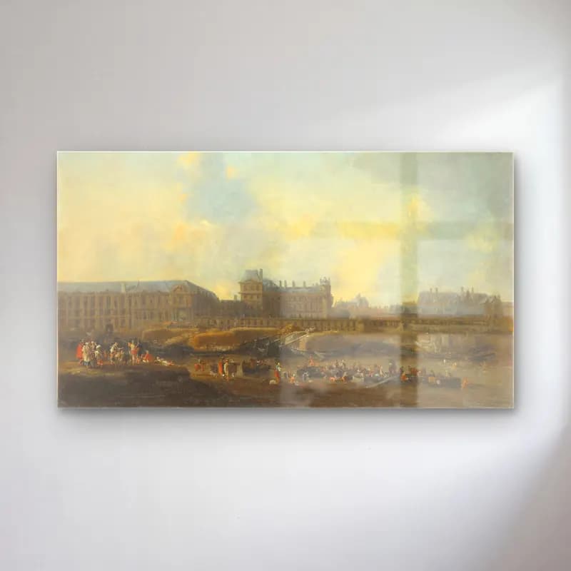 Reinier Nooms – Le Louvre et l’Hôtel de Bourbon, vus de la rive gauche cam tablo — Reinier Nooms – Le Louvre et l’Hôtel de Bourbon, vus de la rive gauche — yağlı boya şato