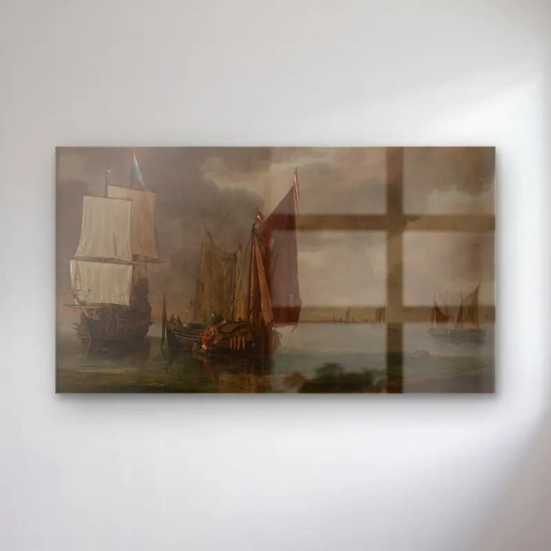 Reinier Nooms – Seascape cam tablo — Reinier Nooms – Seascape — yağlı boya yelkenliler
