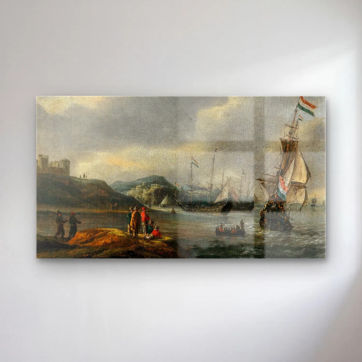 Reinier Nooms – Ships entering a harbour cam tablo — Reinier Nooms – Ships entering a harbour — yağlı boya liman ve tekneler