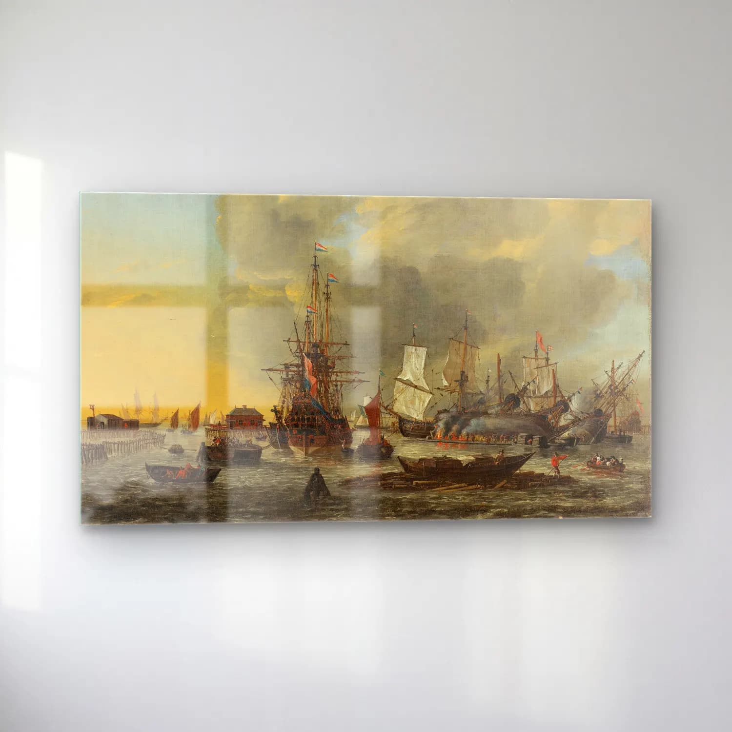 Reinier Nooms – The Caulking of Ships at the Bothuisje on Het IJ in… cam tablo — sol açıdan görünüm