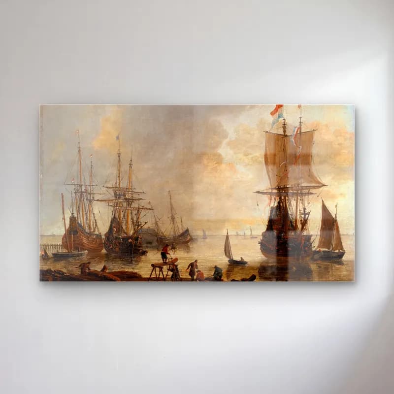 Reinier Nooms – The Ship-yard in Amsterdam cam tablo — Reinier Nooms – The Ship-yard in Amsterdam — yağlı boya liman ve tekneler